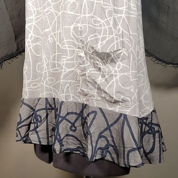 NWOT LOGO by Lori Goldstein Printed Knit Top with Contrast Hem Sz XXS - Picture 5 of 9